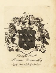 Wappen des Hochwohlgeborenen Thomas Arundell, Lord Arundell of Wardour, 7. Baron Arundell of Wardour