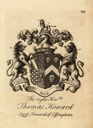 Wappen des hochverehrten Thomas Howard, 2. Earl of Effingham, Lord Howard of Effingham
