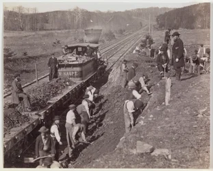 Ausgrabungsarbeiten für „Y“ an der Devereaux Station der Orange & Alexandria Railroad