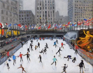 Weihnachtseislaufen, Rockefeller-Eisbahn, New York, 2017