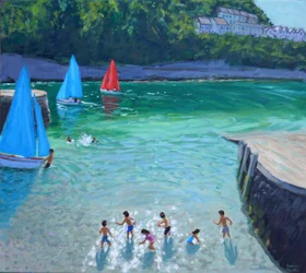 Steine hüpfen lassen, Looe, Cornwall
