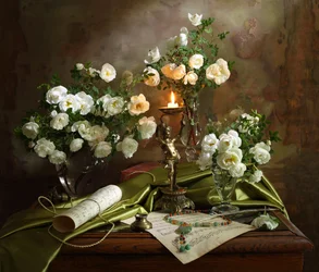 Kerzenlicht Rosen und Musik