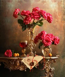 Klassisches Rosenstillleben