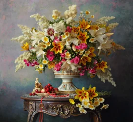 Üppiges Blumenarrangement