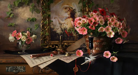 Romantisches Blumenstillleben