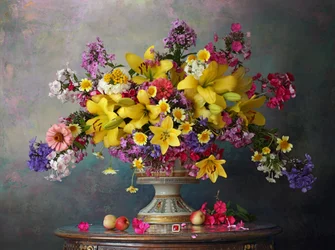 Lebendiges Blumenstillleben
