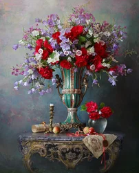 Lebhaftes Blumenstillleben