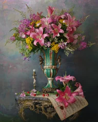 Lebhaftes Blumenstillleben