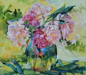 Lebhaftes Pfingstrosenbouquet