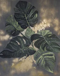 Goldene Monstera-Blätter