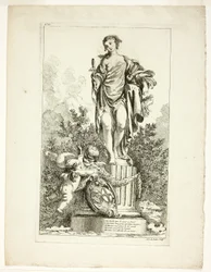 Zwei Liebende danken der Statue der Gesundheit
