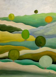 Abstrakte grüne Landschaft