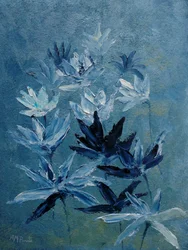 Blaue Abstrakte Blumen
