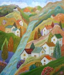 Buntes Bergdorf