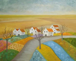 Friedliches Dorf auf dem Land