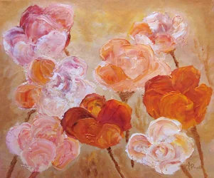 Rosa Pfirsich-Impasto-Blumen