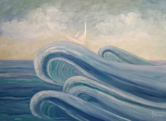 Segeln auf blauen Wellen