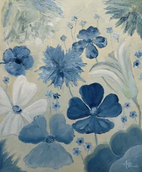 Weiche blaue Gartenblumen