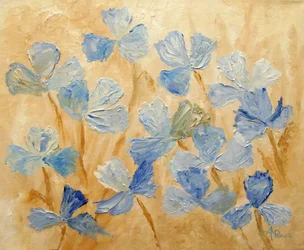 Strukturierte blaue Blumen
