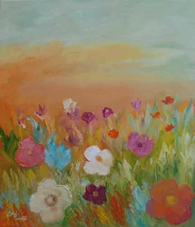 Lebendiges Blumenfeld