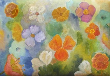 Lebendige Gartenblüten