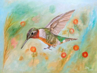 Lebendiger Gartenkolibri