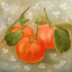 Lebendiges oranges Stillleben