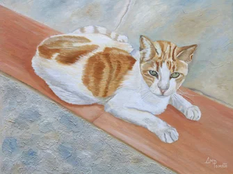 Wachsamer Orangefarbener Tabby