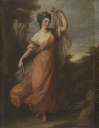 Eine tanzende junge Frau als Terpsichore