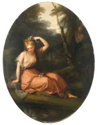 Silvia, die sich mit Blumen schmückt, beobachtet von Daphne, 1783