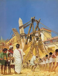 Aufrichtung der Nadel der Kleopatra in Ägypten