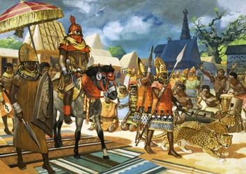 Der Oba oder König von Benin, Westafrika, um 1550