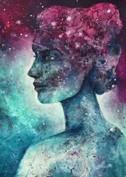 Kosmisches Frauenprofil
