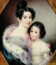 Mrs. Charles Alexander Clinton (Ann Hone) und ihre Tochter