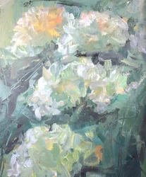 Impressionistische weiße Blumen
