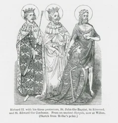 Richard II. mit seinen drei Beschützern, Johannes der Täufer, St. Edmund und St. Edward der Bekenner