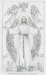 St. Franziskus in einer Herrlichkeit der Seraphim