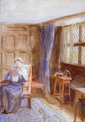 Frau, die einen Brief liest, ca. 1864-1930