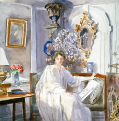Junge Frau in Weiß, ca. 1864-1930