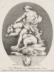Ein Jäger packt einen Bären, 1737