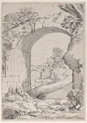 Landschaft mit Brücke, 18. Jahrhundert