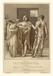 Phaedra weist die Umarmungen des Theseus zurück