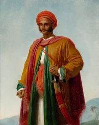 Studie für ein Porträt eines Indianers