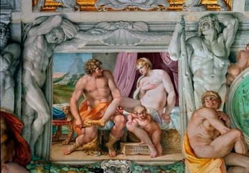 Venus und Anchises. Annibale Carracci (Annibal Carrache) (1560-1609). 1597-1600, Rom, Palazzo Farnese