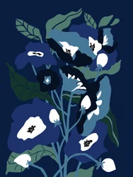 Tiefblaue Botanicals