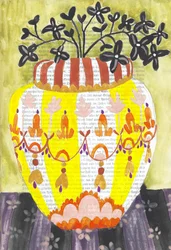 Lebendige gestreifte Vase