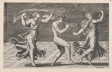 Speculum Romanae Magnificentiae: Tanz der Faune und Bacchantinnen, frühes 16. Jahrhundert