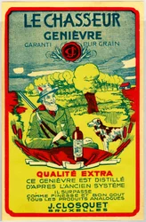 Werbeaufkleber für Jenever-Likör aus Belgien