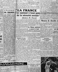 Artikel über soziale Sicherheit: "Frankreich ist jetzt führend in der sozialen Sicherheit, sagt Herr Parodi" 1945