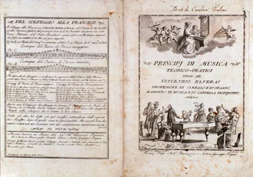 Doppelseite aus einem Handbuch der Musiktheorie von Vincenzo Panerai